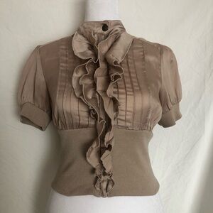 Y2K Ruffled Beige blouse